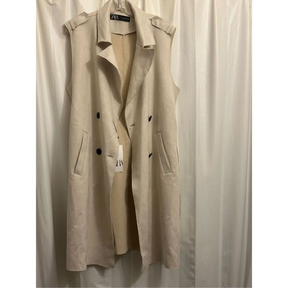 NWT - Zara Medium Faux Suede Vest Jacket- - Picture 12 of 16